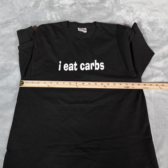 Vintage I Eat Carbs T Shirt Mens Medium Funny Humor Black Y2K - Picture 6 of 7